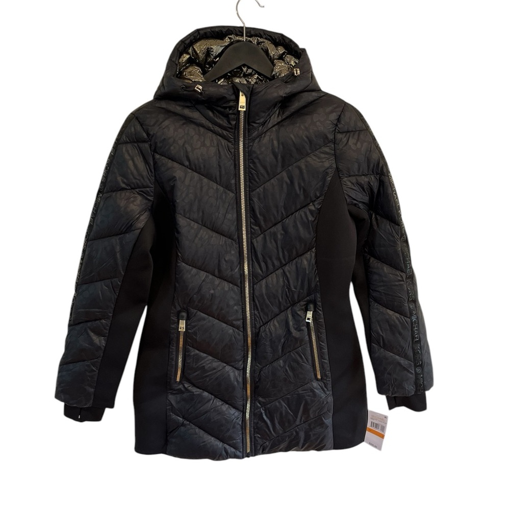 Michael Kors Black Quilted Puffer Jacket with Hood